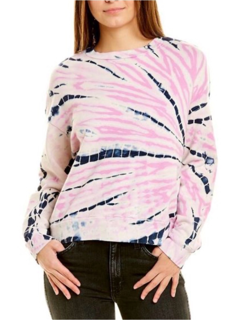 Monrow Womens  Bamboo Burst Tie-Dye Sweatshirt, Pink